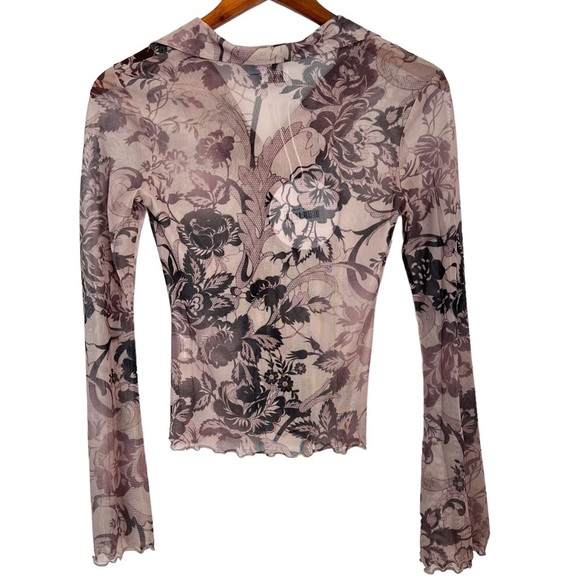 Princess Polly Carnival Long Sleeve Sheer Mesh Shirt - Picture 2 of 16